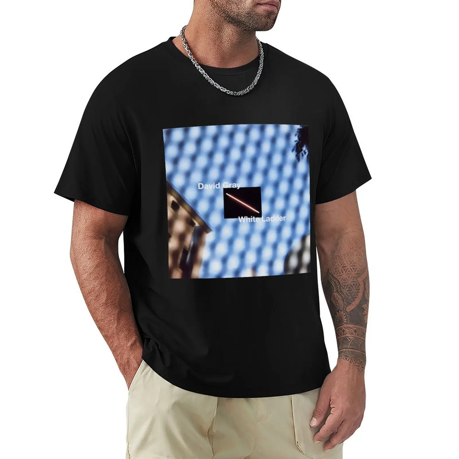 David Gray white ladder T-Shirt Art Pattern Printed Casual Top