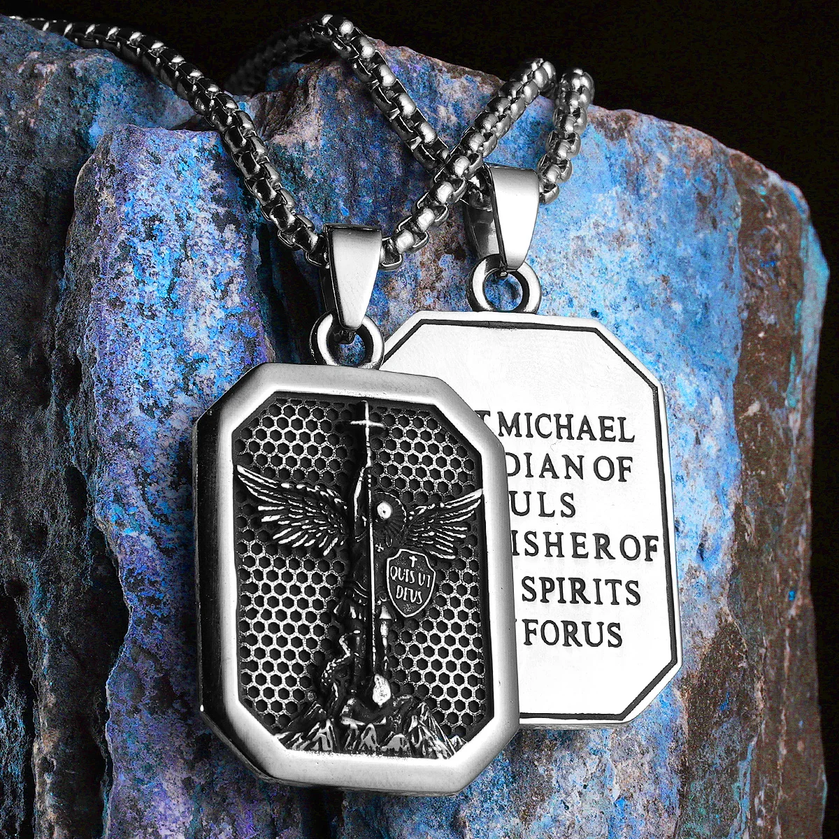 Arch Angel St.Michael Amulet Men Necklaces Stainless Steel Pendants Chains Women Jewelry Vintage Accessories Gifts Wholesale