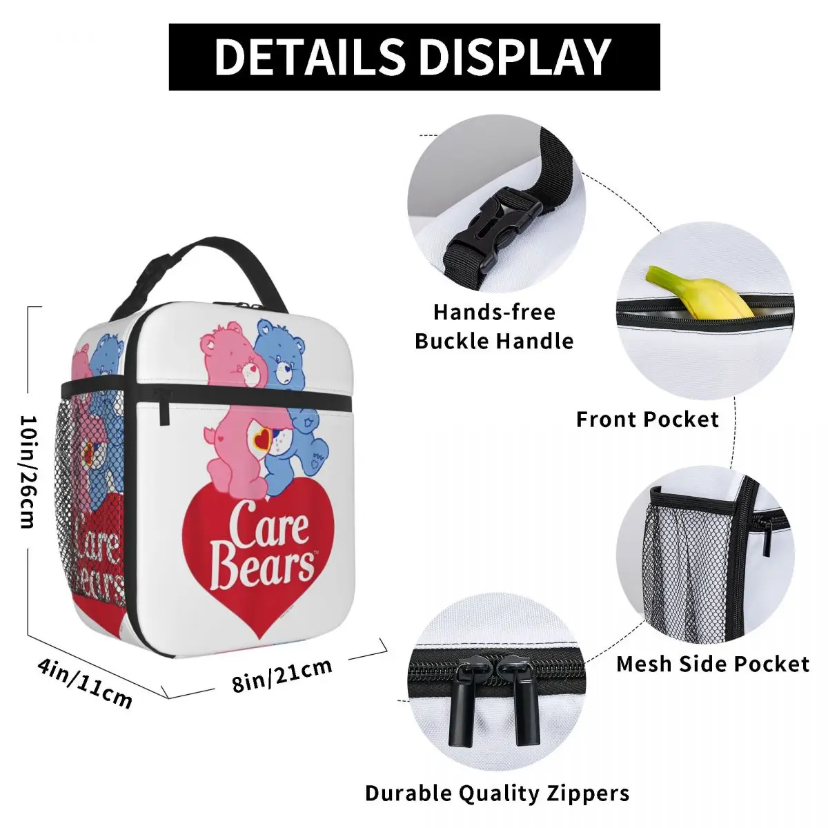 Care Bears Love Grumpy Valentine Hug Logo Isolierte Lunchtaschen Thermotasche   Essensbehälter, auslaufsichere Lunchbox, Tragetasche für Herren und Damen