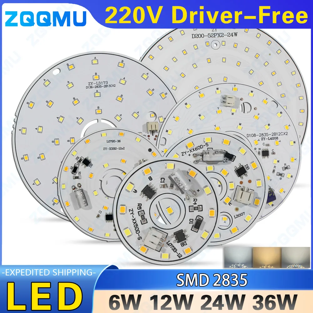 

220V Driver-Free Light Board LED Ring Panel Round Light 8W 12W 18W 24W 36W 48W 3 Colors LED Round Ceiling Light Panel Light Bulb