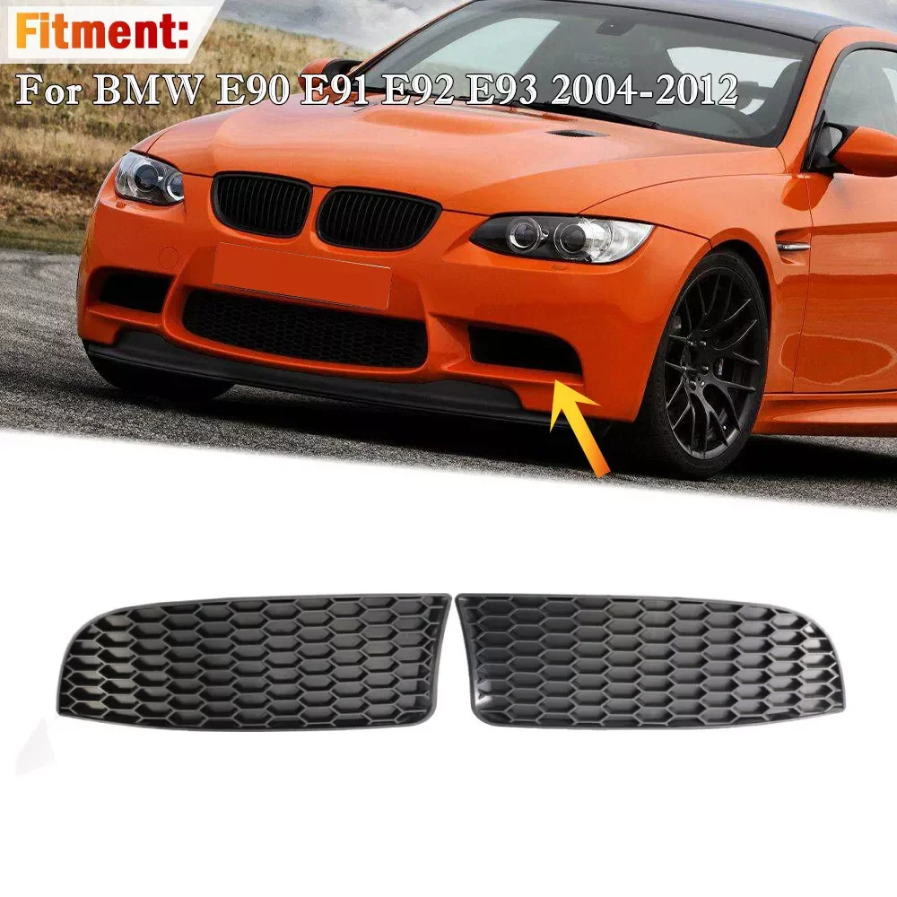 M3 Style Car Front Bumper Lower Fog Light Lamps Grilles Grille Replacement For BMW 3-Series E90 E91 E92 E93 2006-2011