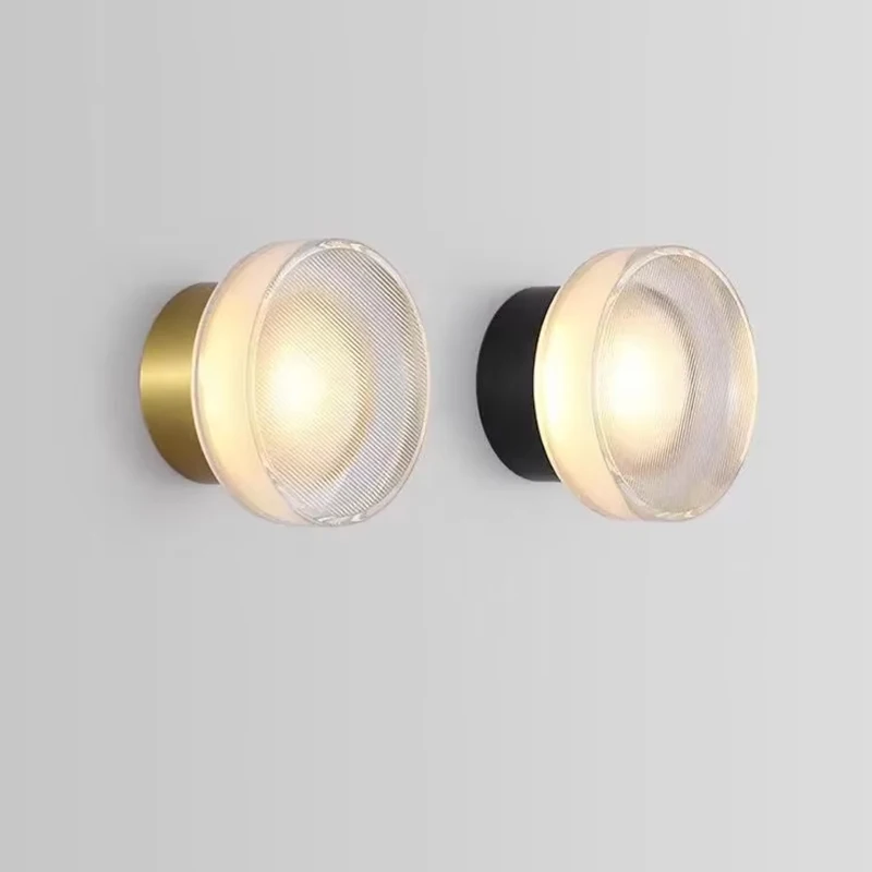 

LED Warm Lamp 7W Warm Light Modern Round Aluminum Acrylic Lamp Shade Wall Lamps Bedroom Lamp Bedside Night Lights Decorative