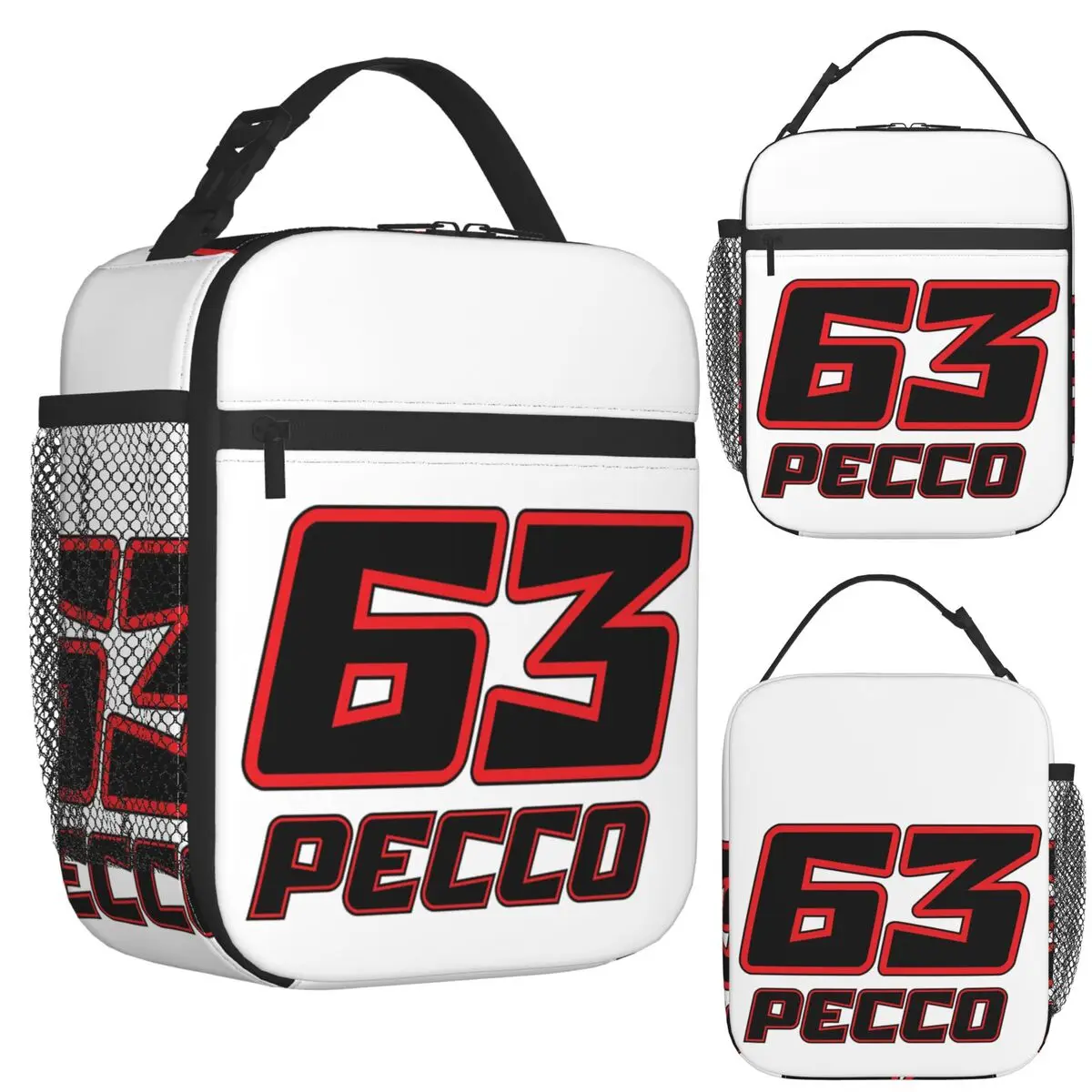 

Pecco Bagnaia 63, изолированная сумка для обеда для школы, коробки для хранения бенто, портативный контейнер-холодильник, термобокс для обеда, сумка