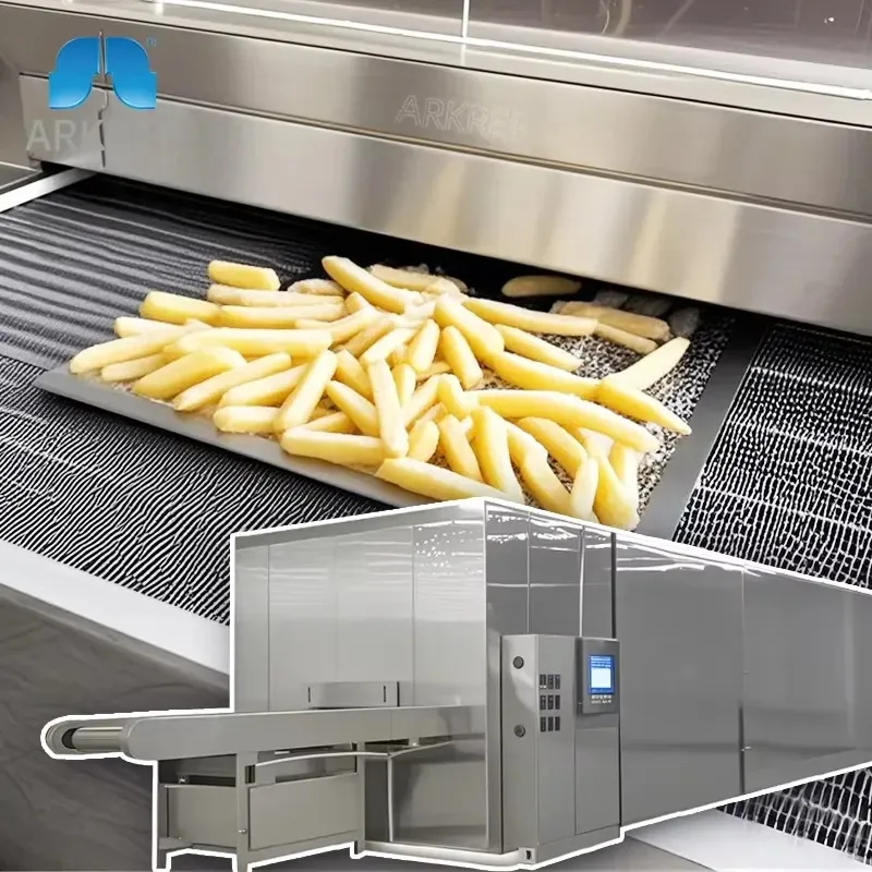 Hot Sale For Automatic Blast Freezer Compressor IQF Tunnel Freezer for Meat Seafood Vegs CO2 High Capacity Stainless Steel