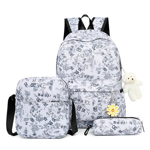 Imagen 2 del producto Conjunto de 3 mochilas escolares a la moda para niños y niñas, bolsa bonita para estudiantes, envío directo
