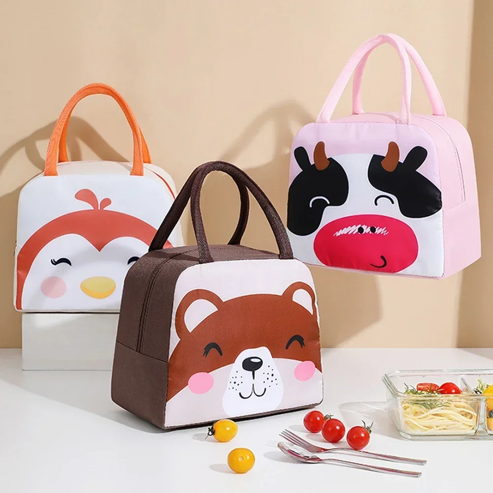 Portable Insulated Thermal Lunch Bag Cute Cartoon Picnic Food Storage Lunch Box Cooler Bags Tote for Women Girl Kids Children