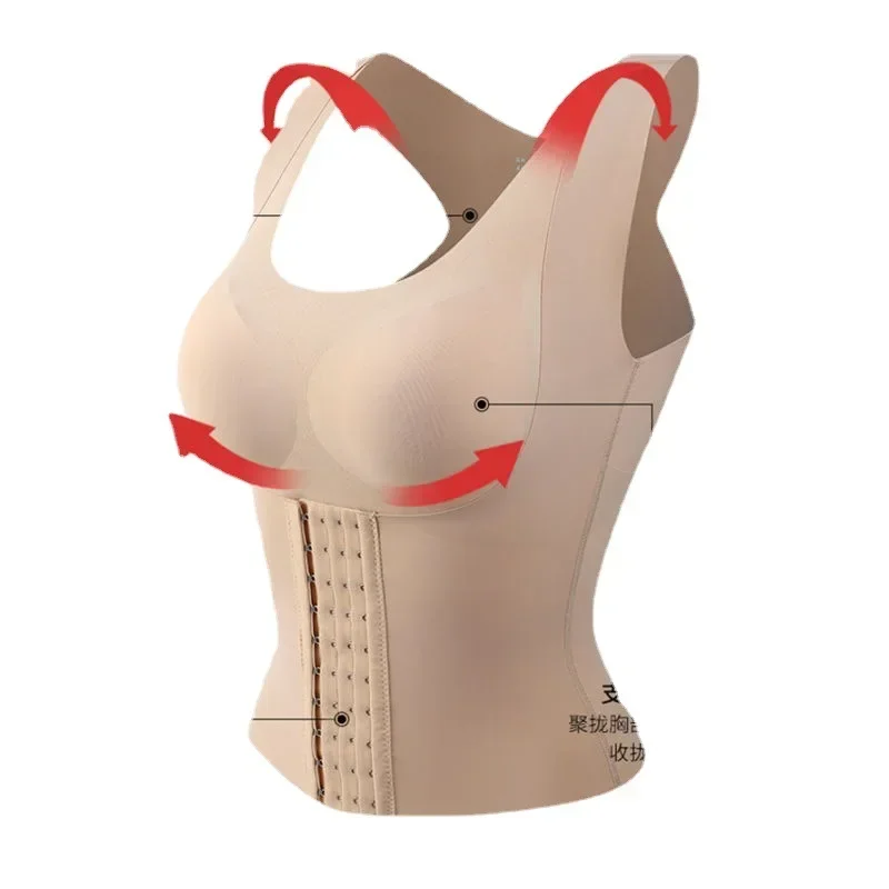 No Steel Ring Underwear Small Breasts Gathered Female Beautiful Back Bra All-in-one Shapewear Abdomen Girdle Waist Shapewear New