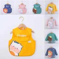 Baby Apron Bibs Toddler Short And Long Sleeve Scarf Waterproof Art Smock Feeding Bib Infant Boys Girls Kids Burp Cloth Bandana