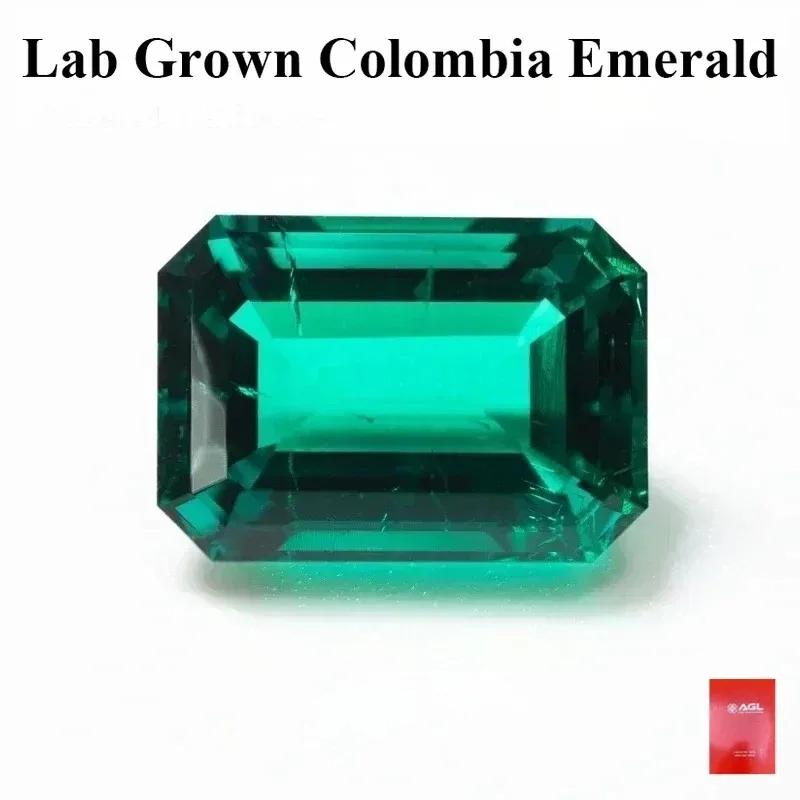 Lab Grown Emerald Rectangle Shape Hydrothermal  For Diy Jewelry Making Materials Selectable With Certificate