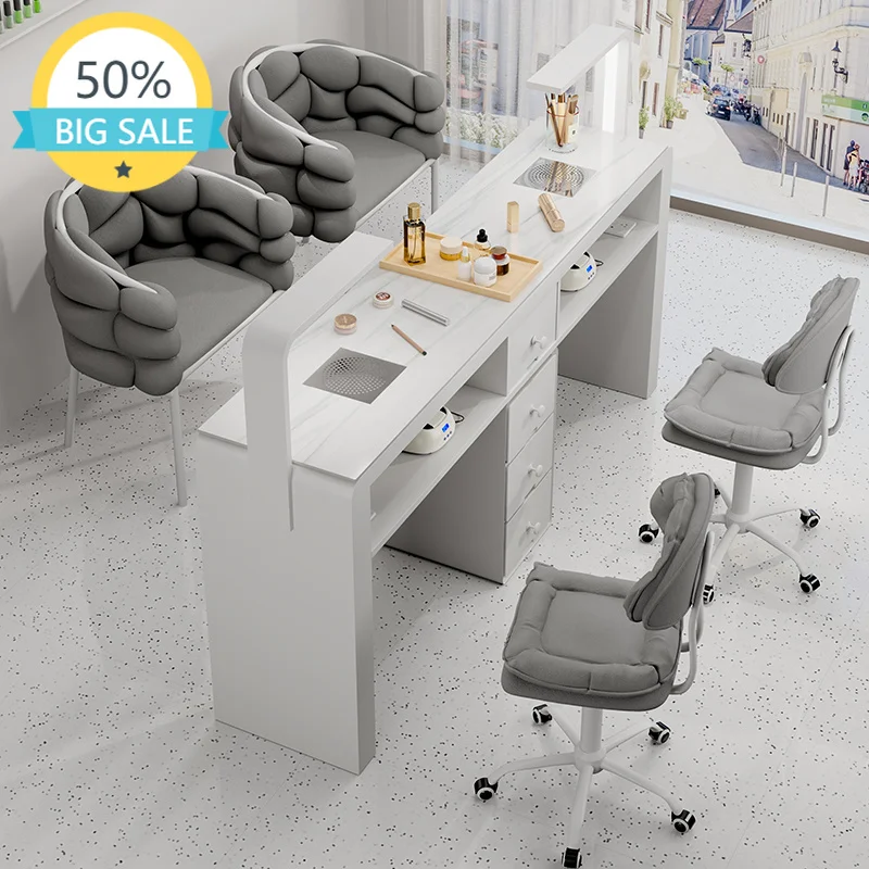 Nail Table Manicure Desk Equipment Dressing Dust Collector Collector Beauty Salon Table Professional Aethetic Furniture Onglerie