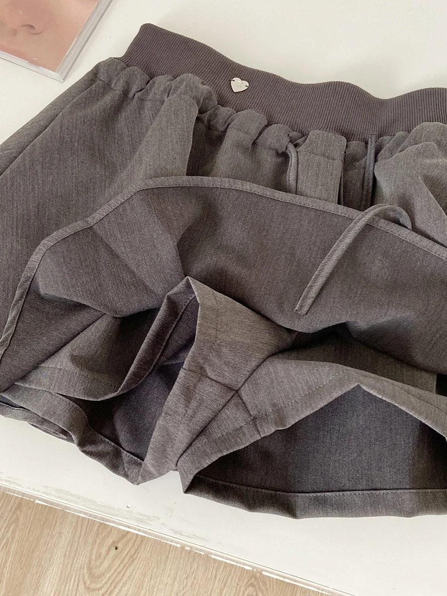 

ay High Waist Women's Skirt Elastic Dstring Anti-Light Cake Skirt Sle Summer 2025 Korean Versatile ort Skirt