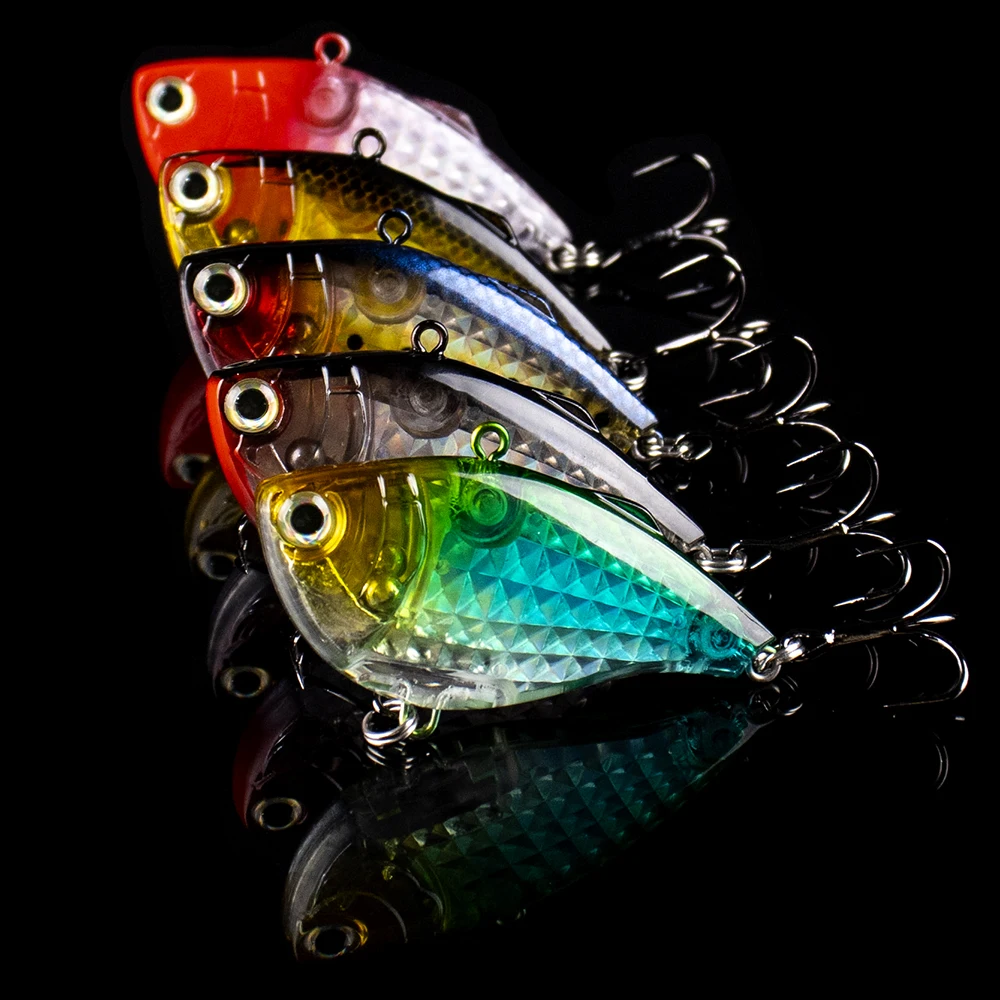 Chan\'s Huang 1PCS  Lipless Crankbait Bass Pike Fishing VIB Bait Sinking Fishing Lures Artificial 6CM 15.3G Vibration Hard Bait