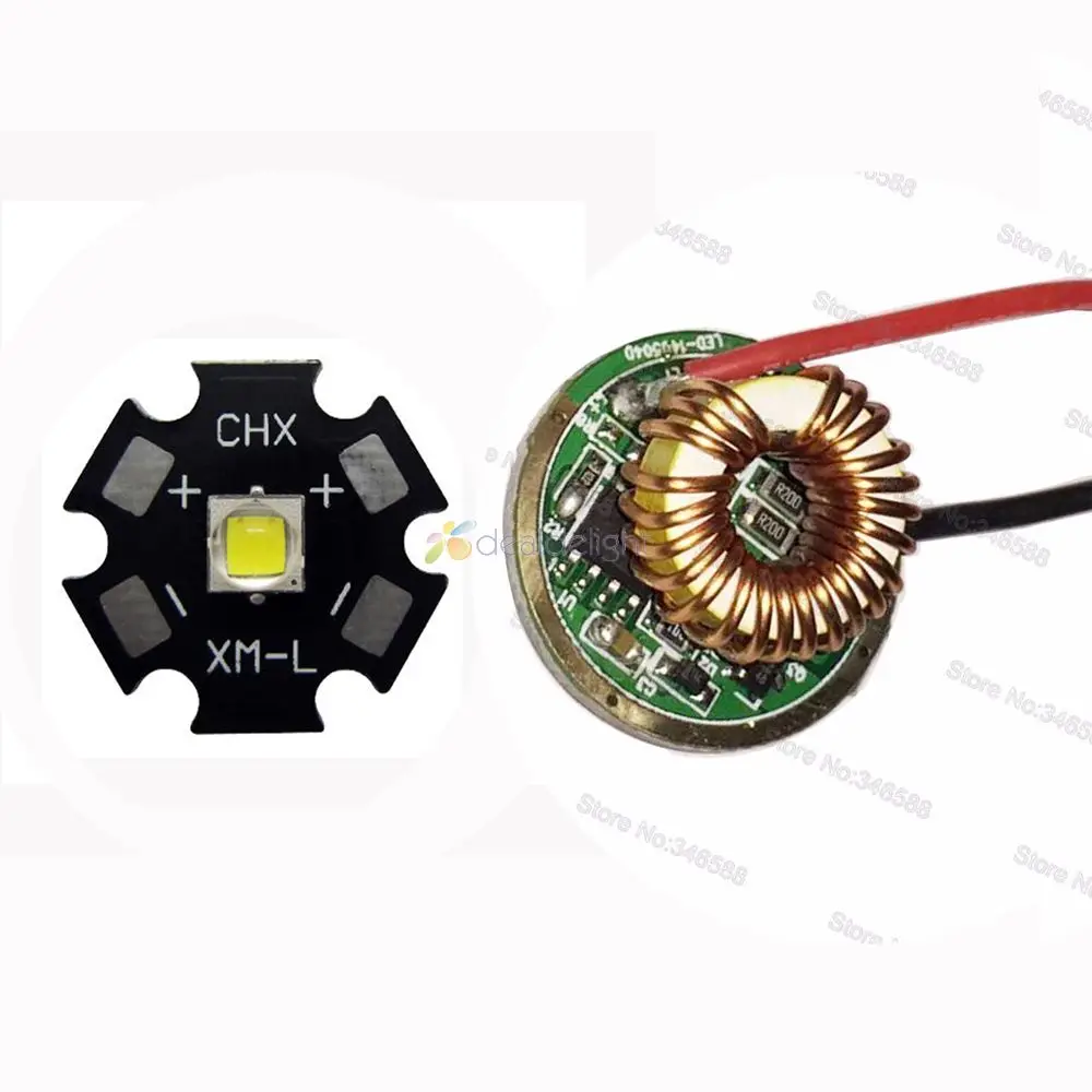 

XM-L2 T6 10W Cool White Neutral White Warm White LED Light Emitter Bulb + 22mm 1/3/5 Model Driver For Flashlight