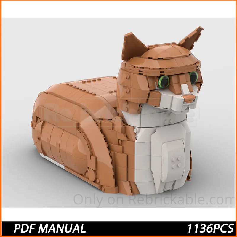 

2026 New Orange Cat Animal Model Building Blocks Assemble Cute Cartoon Bricks Puzzle Toys For Birthday Gifts 1136PCS