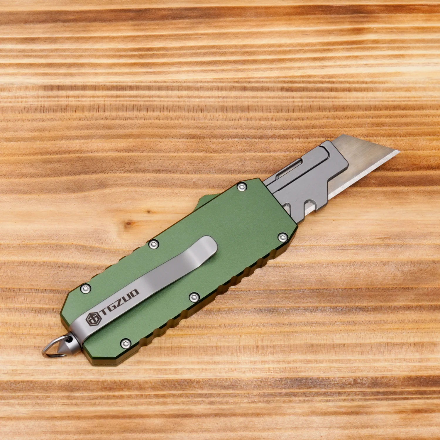 سكين أدوات من سبائك الألومنيوم، سكين جيب مع مشبك، سكاكين قطع الصناديق، سكين أدوات EDC خارجي، مع 10 شفرات من الفولاذ الكربوني #3