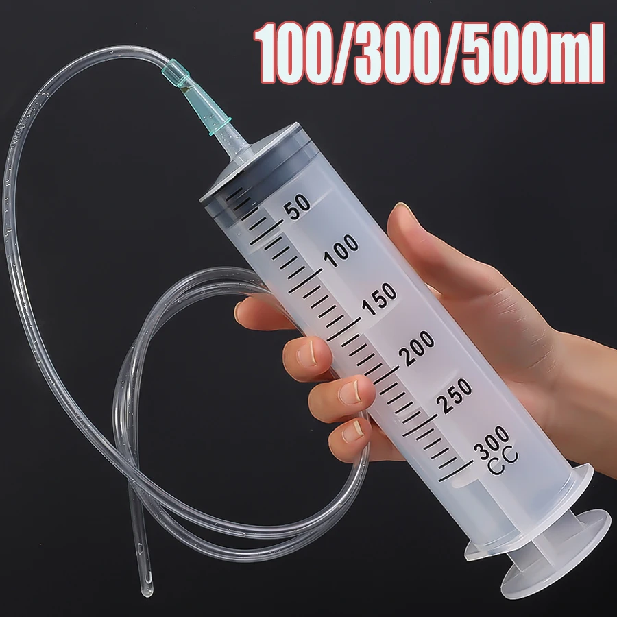 100/300/550ml Reusable Large Volume Syringe Easy To Dismantle and Clean Large Volume Pump Meterment with 1 Metre Rubber Hose