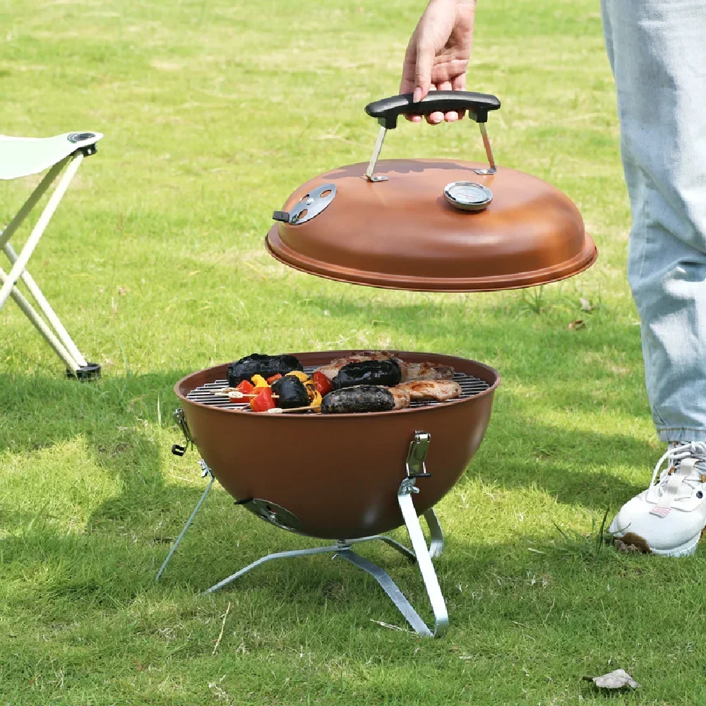 

Portable Charcoal , Tabletop Outdoor Barbecue Smoker, Small BBQ for Outdoor Cooking Backyard Camping Picnics Beach