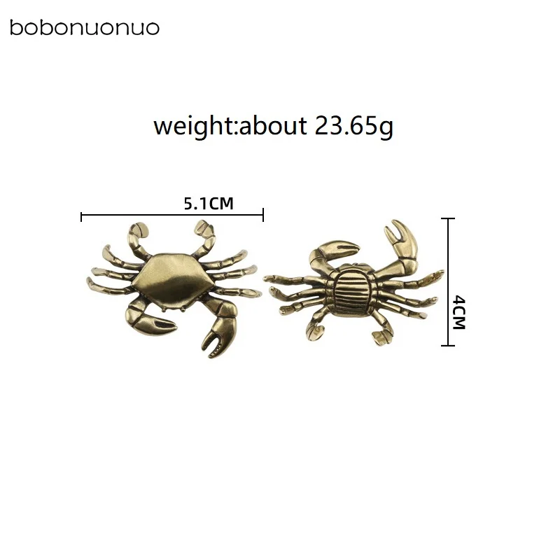 Retro Brass Ocean CRAB Fish Watching Fishes Sea Animals Model Fishbowl Decoration Action Figures Education Miniature Kids Toys