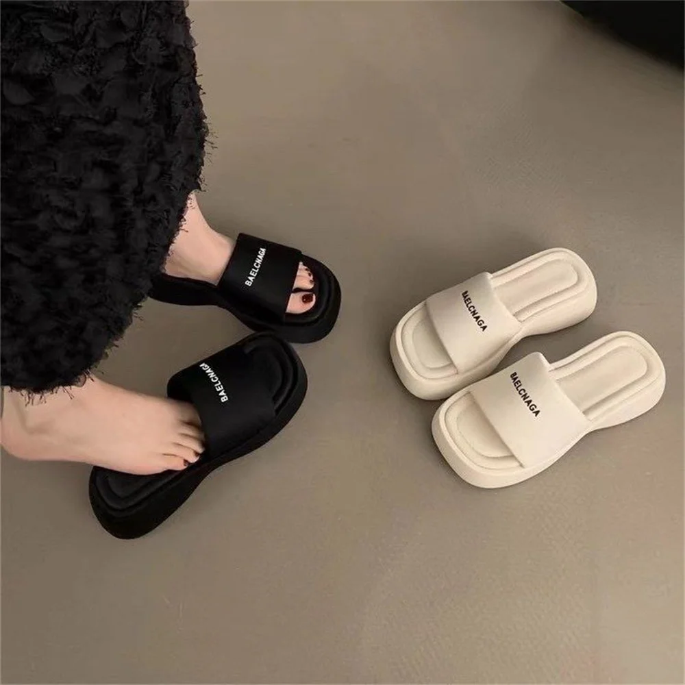 

Thick-Soled Sandals Women's Outer Wear Wedges 2024 Summer New Korean Style Open-Toe Flip-Flops Casual Holiday Beach Slippers-2