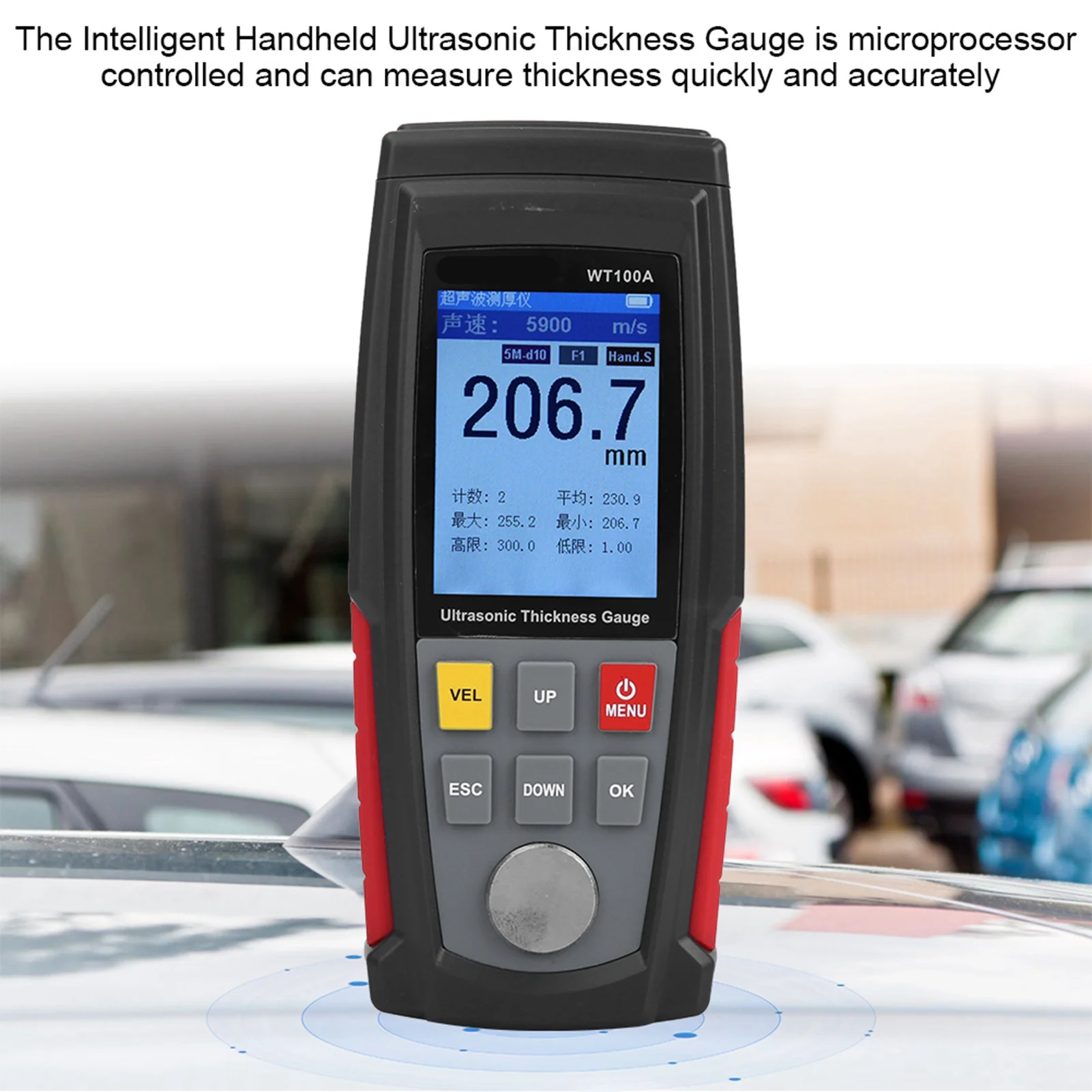 Digital Ultrasonic Thickness Gauge WT100A High Precision Digital Ultrasonic Thickness Gauge Meter Tester USB Charging - view 3
