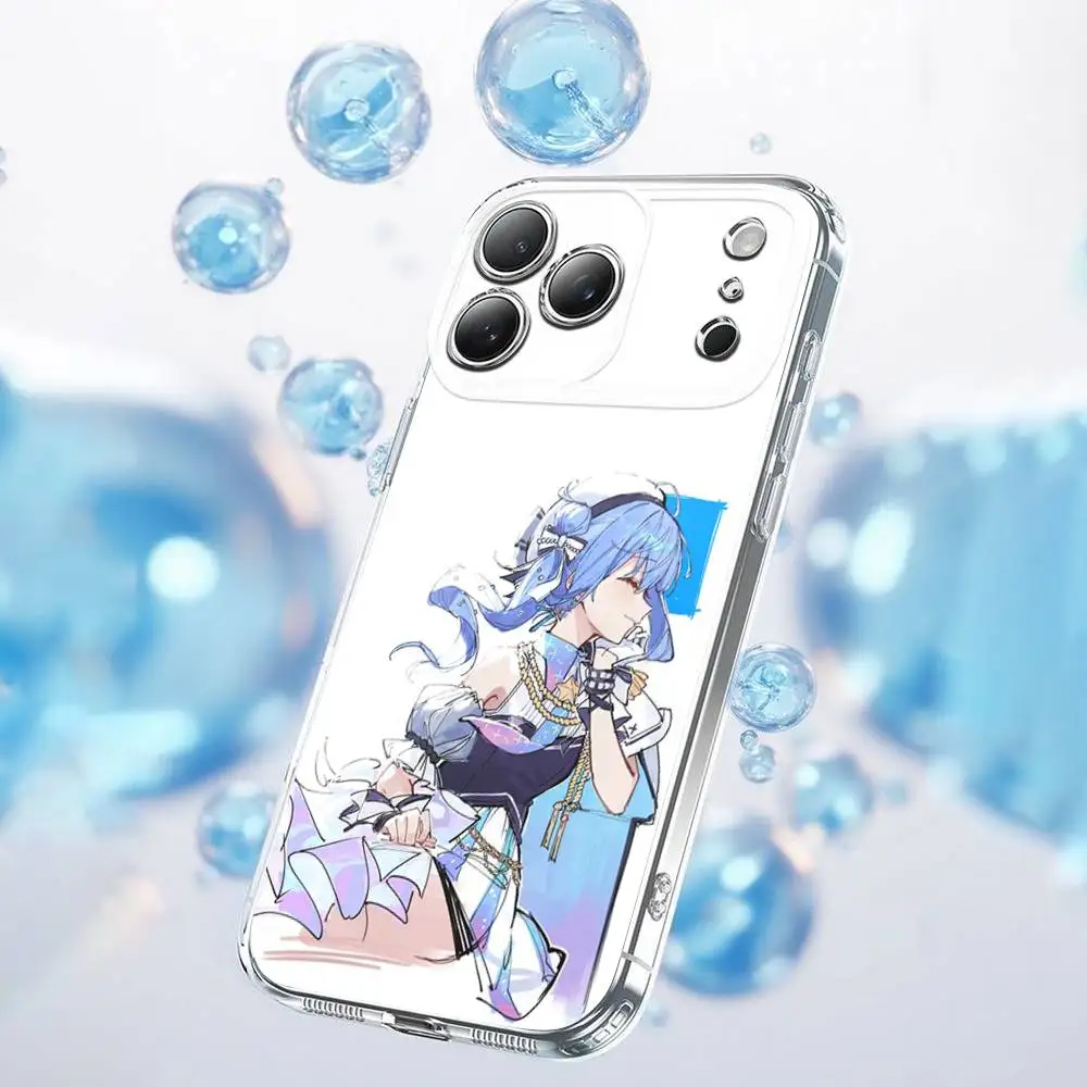 Funda de teléfono Singer H-Hoshimachi Suisei para iPhone 17,16,15,14,13,12,11 Plus,Pro,Max,Plus,E,SE4,Air,Mini transparente