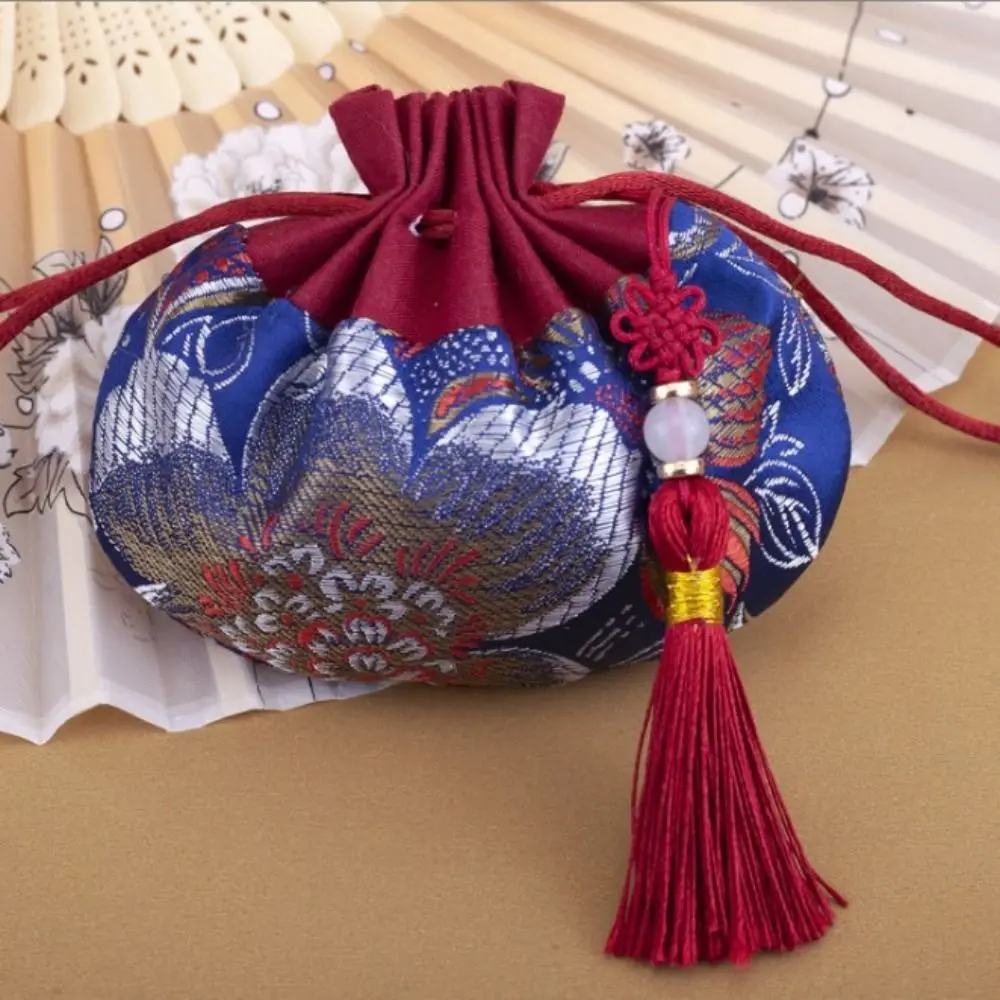 Dragon Boat Festival Bag Flower Embroidery Sachet Jewelry Packaging Retro Pattern Jewelry Storage Bag Brocade Small Pouch