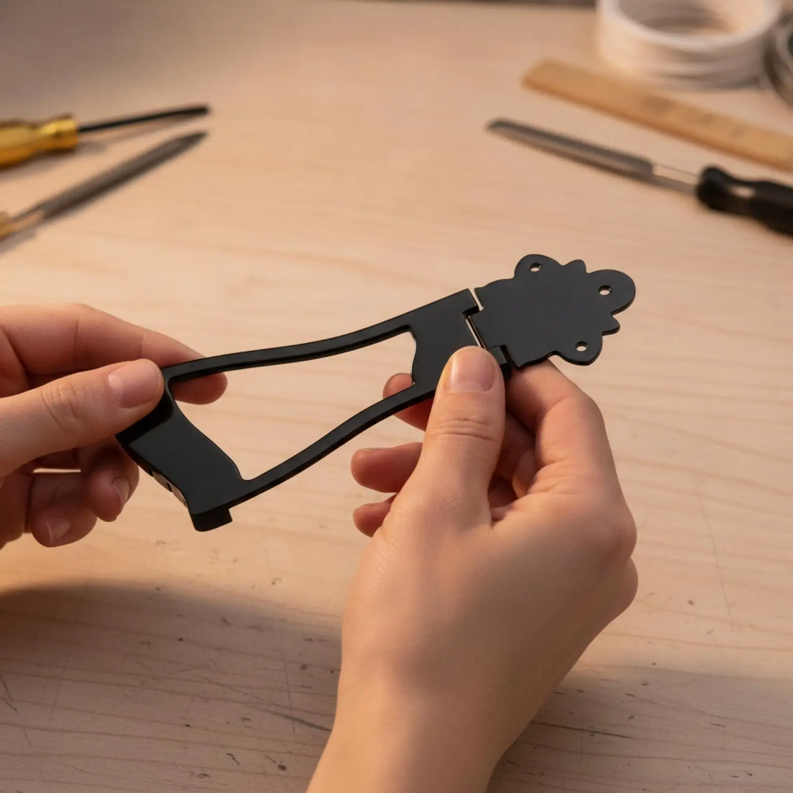 Premium Metal String Retainer Plate Flower Design Guitar Bridge Tailpiece Hardware for Six String Acoustic Electric Guitar