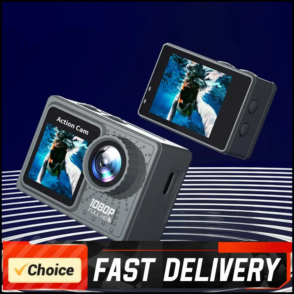 Dual Screen Camera 1080P 30FPS Exercise Video Recorder 120° Wide Angle Sport Camcorder with Accessories Kit