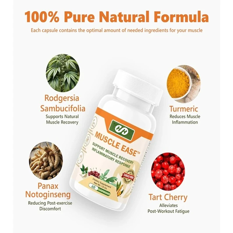 Muscle Ease - A Natural Herbal Supplement That Quickly Acts on Joints and Muscles, Providing Relaxation, Comfort, and Recovery.