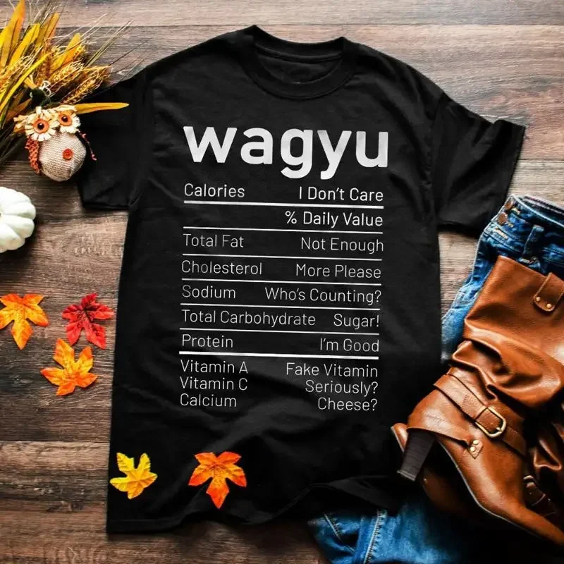 Wagyu Steak Nutrition Facts Funny Thanksgiving Christmas Matching Family T Shirt