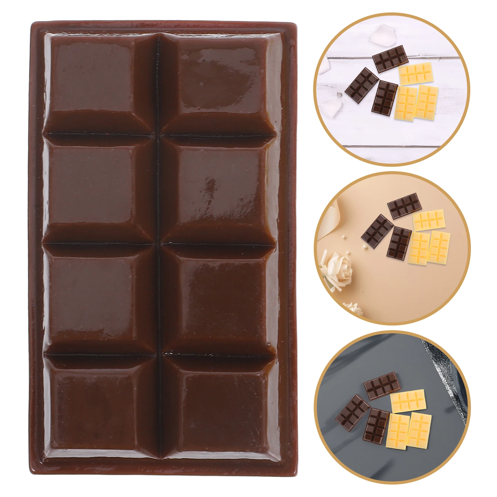 

6 Pcs Resin Simulated Chocolate naments Brown White Decorative Model Easy Maintenance Lifelike Appearance Classical Color