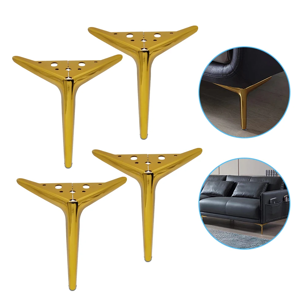 

4pcs Modern Furniture Legs Metal Gold Sofa Feet For Table Bed Chair Desk Dresser Cabinet Support Furniture Hardware