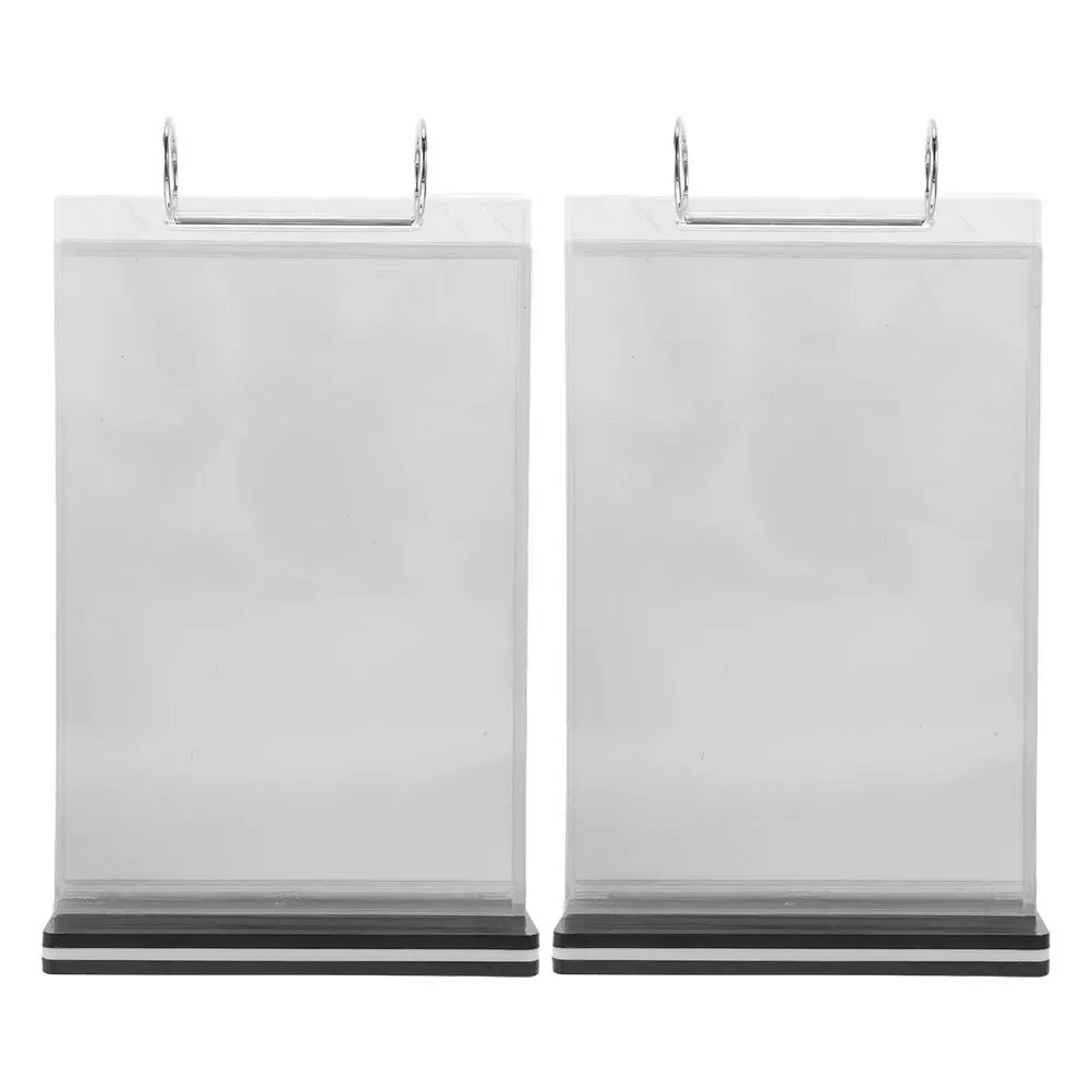 

2pcs Acrylic Flip Menu Stand Tabletop Multi-Page Display Holder Clear Detachable Pp Material Easy Setup Advertising