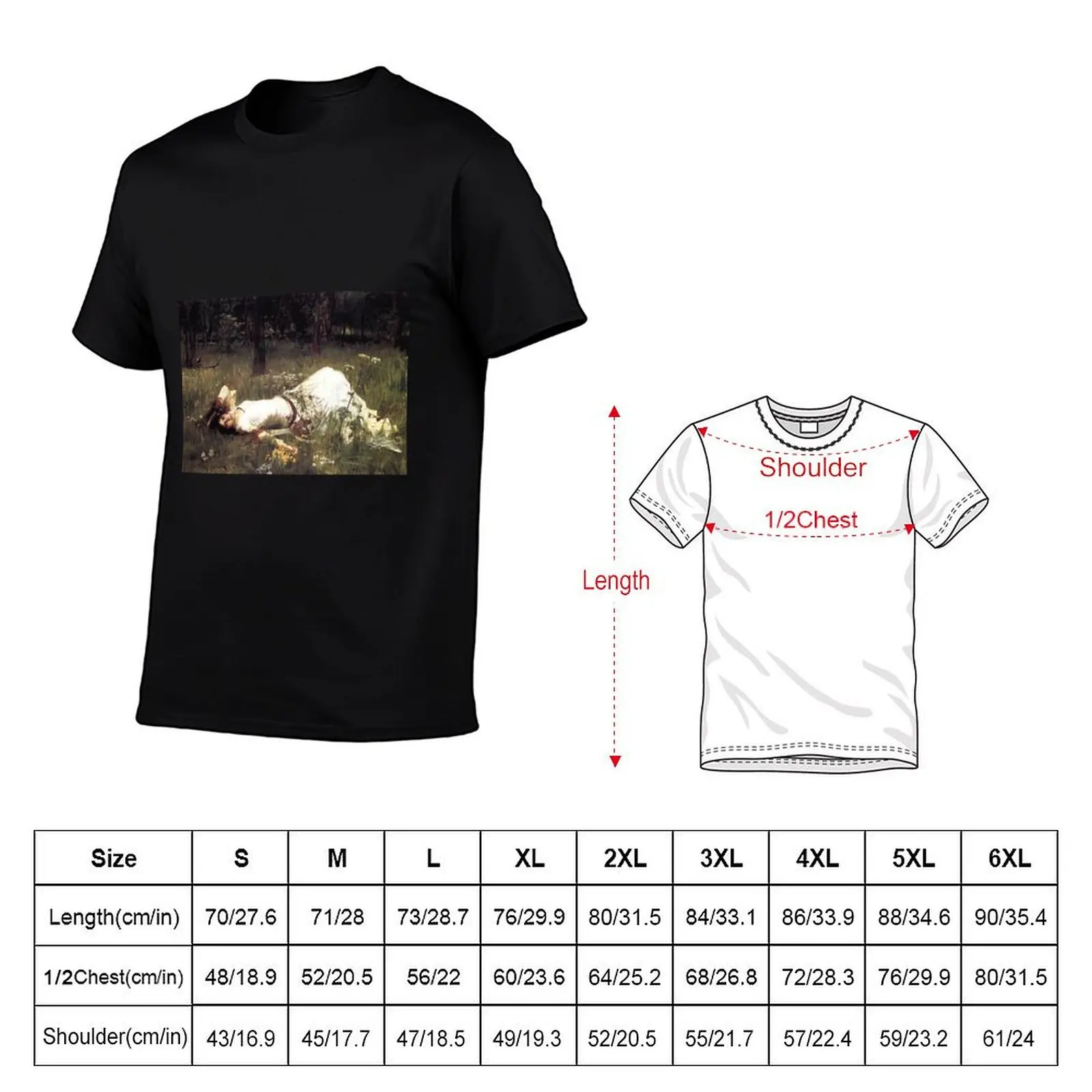 OPHELIA - JOHN WILLIAM WATERHOUSE Pullover Hoodie rapper graphic tees street wear cotton t shirt men