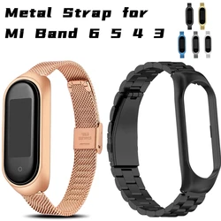 Metal Strap for Xiaomi Mi Band 6 5 4 Wristband Sport Bracelet for Miband 6 5 4 3 Replacement Breathable Strap for Miband 6 5 4 3