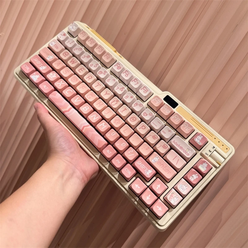 126Keys Sakuras Themed Keycap MDA PBT Dye Sublimation Keycap Set for Customs Mechanical Keyboards