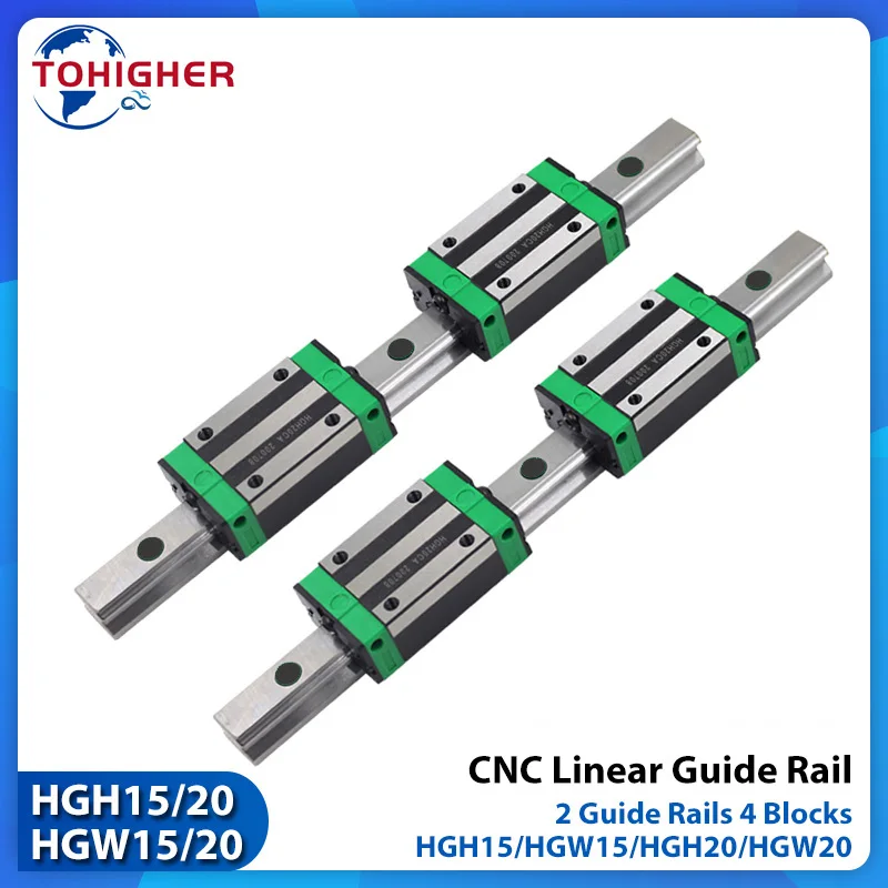 

Linear Guide Rail 2 Rails+4 Blocks Precision Square Flange Slider Block Slide Rail Interchange HIWIN for 3D Printer Part CNC