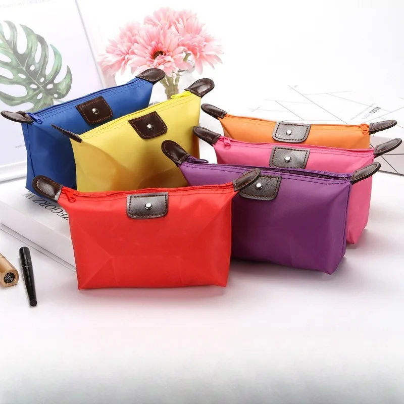Bolsa de cosméticos colorida à prova d'água para mulheres, bolsa de armazenamento para viagem, mini bolsa fofa para higiene pessoal, maquiagem, bolsa portátil