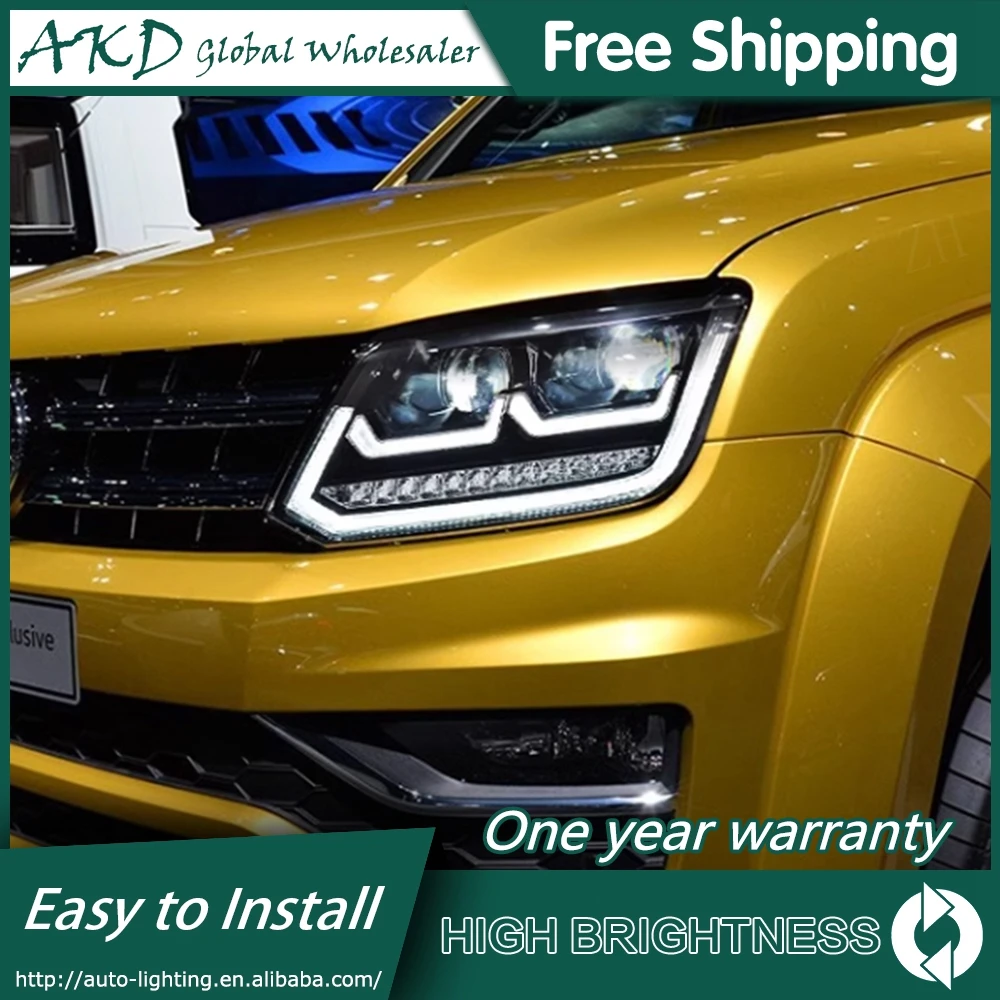 Car For VW AMAROK 2010-2022 Headlights 12V Run DRL Day Running Light LED Bi Xenon Bulb Fog Lights Car Accessory AMAROK Head Lamp