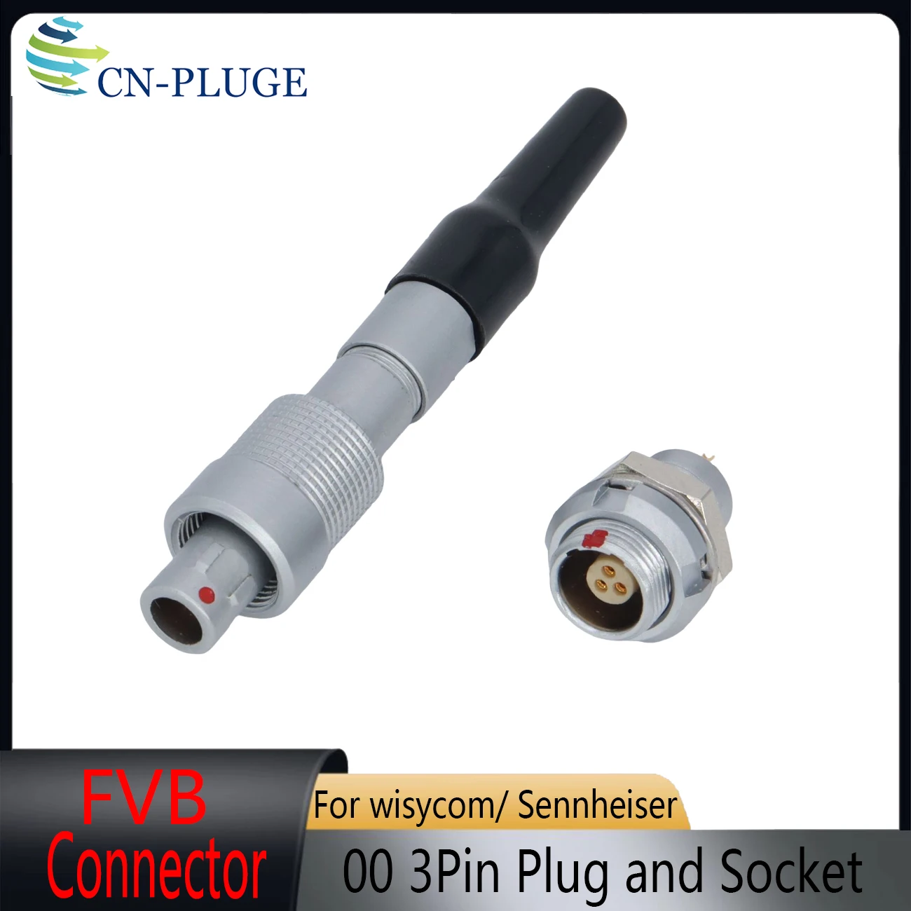 FVB 00 3Pin connector plug and socket, For Sound Devices A10-TX/Wisycom MTP60/Sennheiser / Zaxcom  Transmitter Timecode Cable