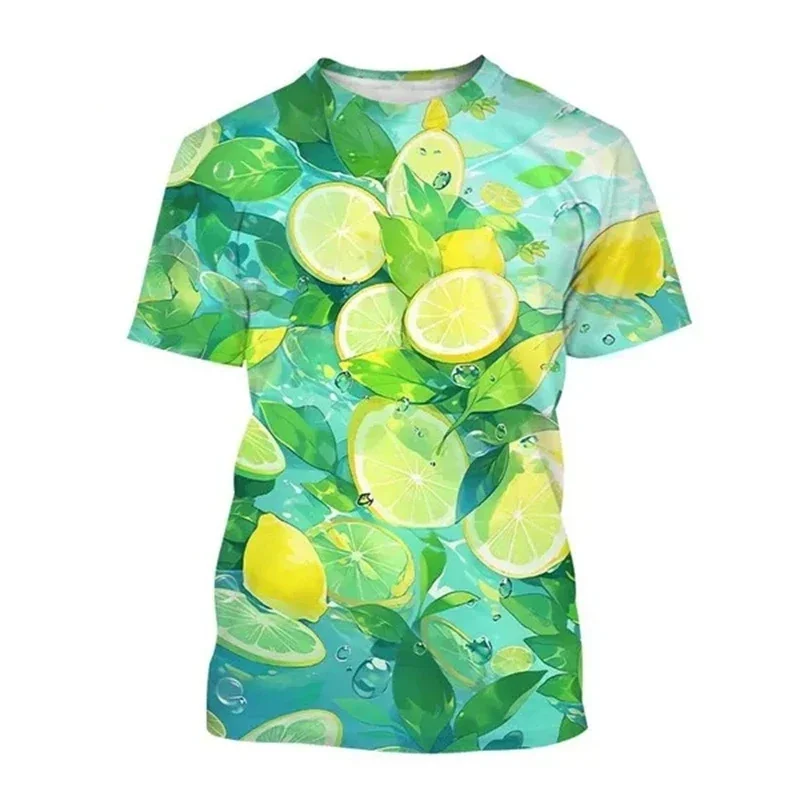 

Summer 3D Fruit Lemon Printing T Shirt Children Fashion Funny Short Sleeves Women Harajuku Tee Shirts Unisex Quick Dry Clothing