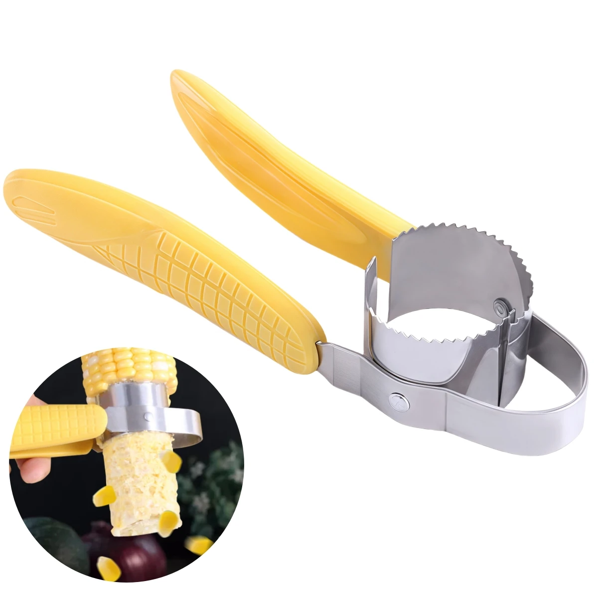 16x15x3cm Corn Stripping Tool Easy To Clean Kitchen Gadget Corn Stripper Corn Kernel Remover Stainless Steel Blades
