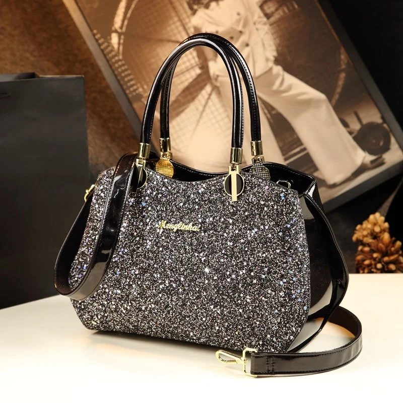 2024 New Fashion Middle aged Women's Bag Large Capacity One Shoulder Crossbody Handbag Genuine Leather Women's Bag