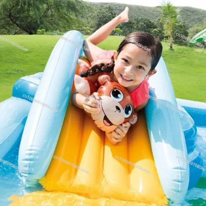 Suitable for Crocodile Garden Water Slide Inflatable Pool Play Pool Children\'s Family Swimming Ocean Ball Pool