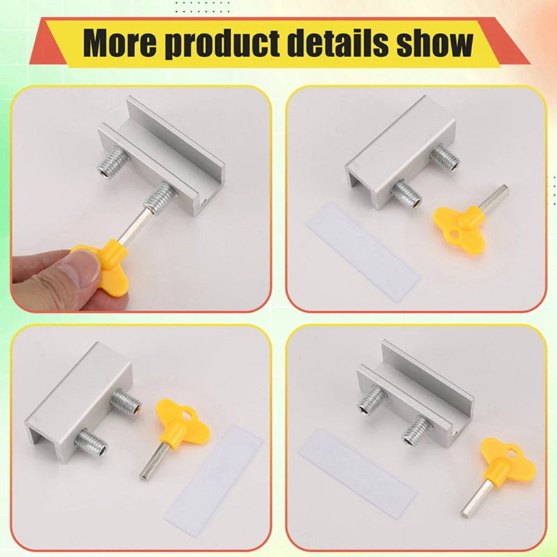 FULL-10 Set Sliding Sash Stopper Cabinet Locks Straps Doors Security Anti-Theft Lock Window Sliding Door Doors Lock