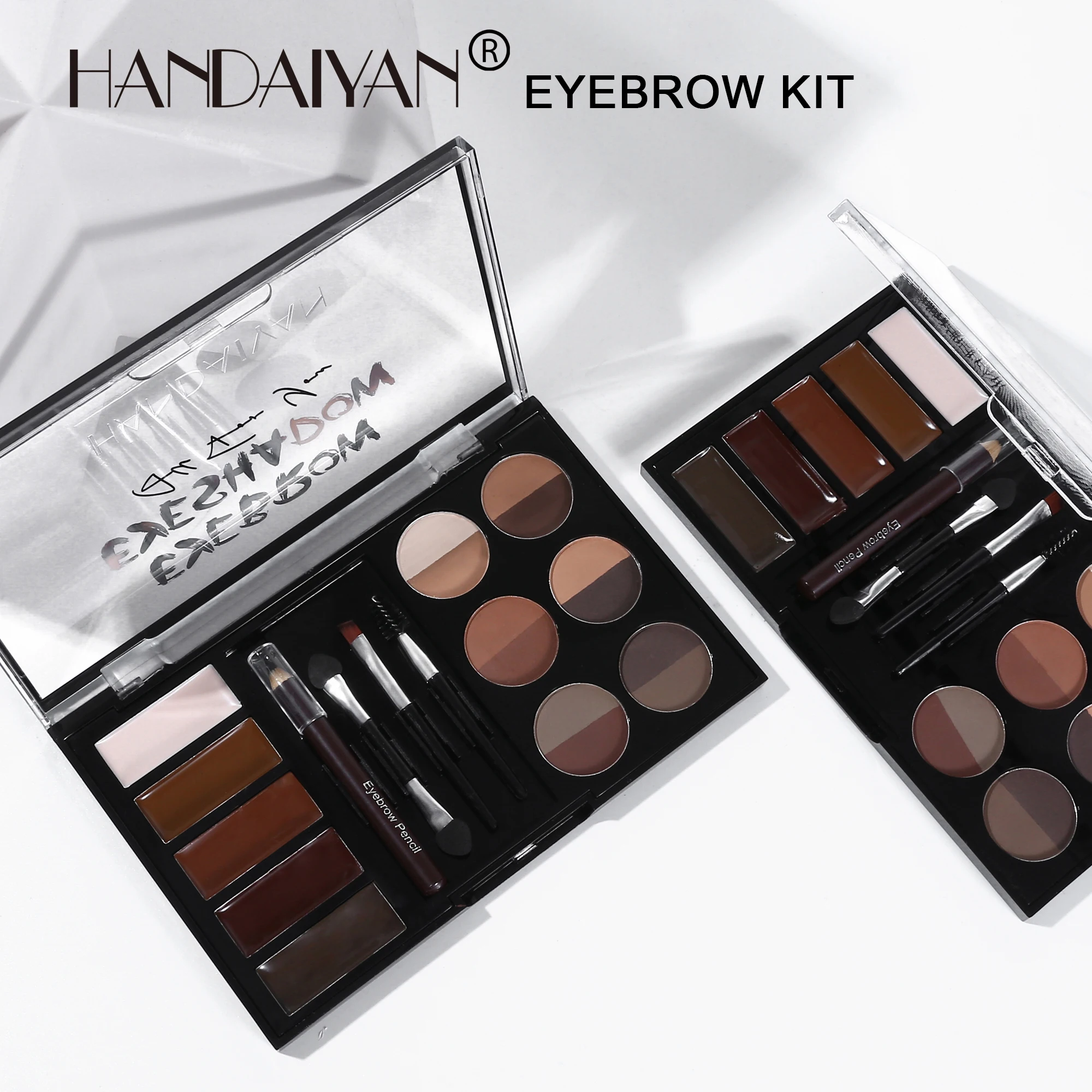 HANDAIYAN  3-in-1 Eyebrow Pencil Powder Cream Kit High pigment Palette Long-lasting easy-to-color women Eyes Cosmetics