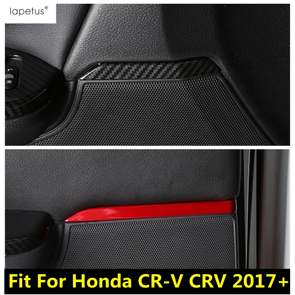 

Inner Door Speaker Audio Loudspeaker Strip Molding Cover Trim For Honda CR-V CRV 2017-2020 Red Carbon Fiber Interior Accessories