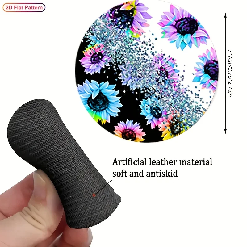 2pcs 4pcs Set Of Psychedelic Pop Style Colorful Flower Car Coasters, Creative Car Water Cup Decoration, Non-Slip Insulation Pads