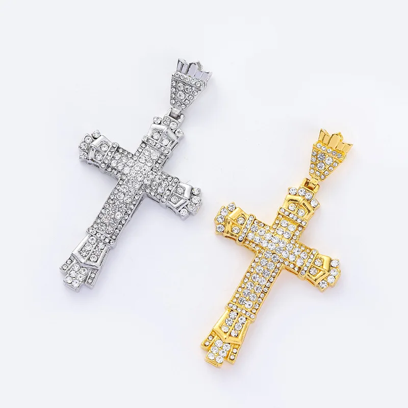 Luxury Jewelry Hip Hop Rock Cross Necklace for Men Rap Cuban Chain Pendant Christian Religion Vintage Friendship Jewelry Gifts