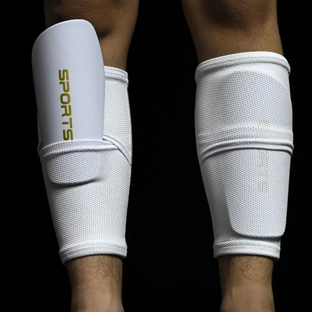 Futebol Shin Pad Cover for Kids, protetor de perna, guarda de perna, suporte de perna preto e branco, acessório Sportswear, menino e homens, 1 par